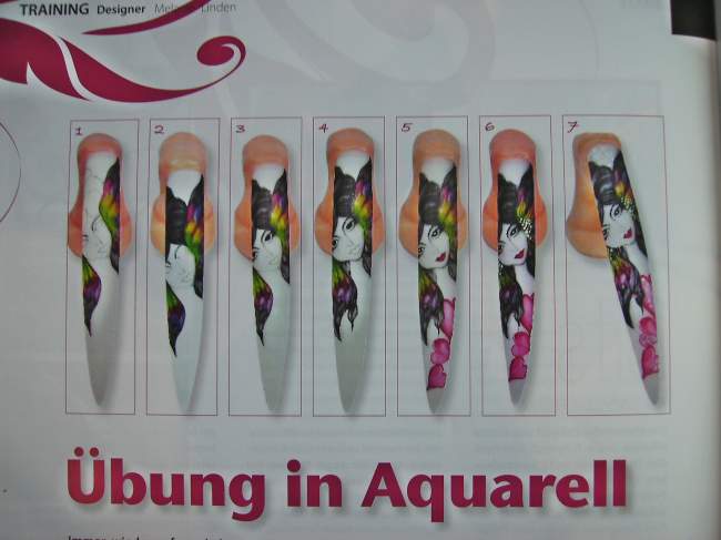 Hier seht Ihr meine Step by Step Anleitung in der aktuellen Prof Nail Aquarell PLZ 53578 nähe Köln / Bonn in Nailart Schulung