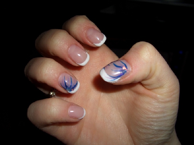 BlaueMalerei2 Einfache Pinselmalerei, meine eigenen Nägel in Anfänger Nageldesign