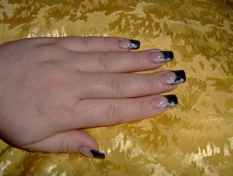 Drauf Gel Refill Schwarz mit Stamping in Anfänger Nageldesign