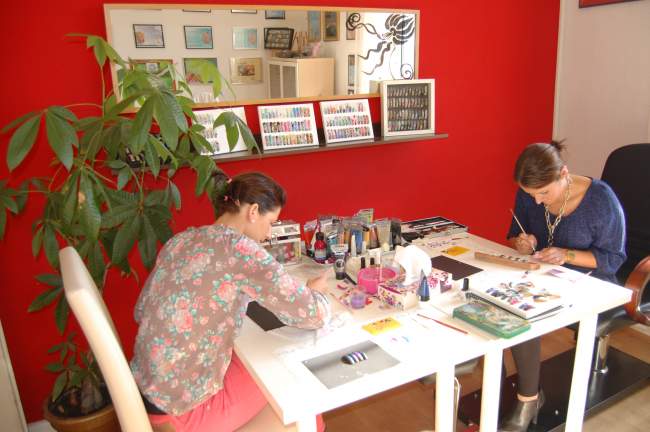 am arbeiten One Stroke Schulung am 30.09.2012 in Nailart Kurse