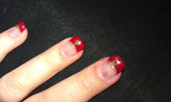 finger mein 1. Refill - rotes French in Anfänger Nageldesign