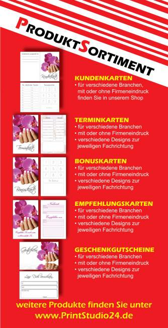 Aktionsflyer 10% Rabatt auf Terminkarten, Karteikarten usw. in Online-Shop