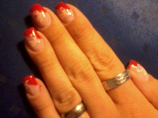 rotes schräges French Bin zwar kein Anfänger mehr aber mache meine Nägel in Anfänger Nageldesign