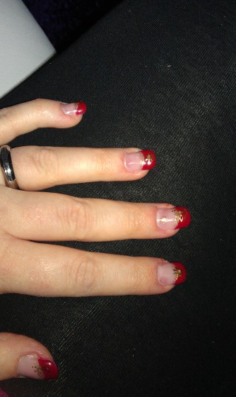 ganze hand mein 1. Refill - rotes French in Anfänger Nageldesign