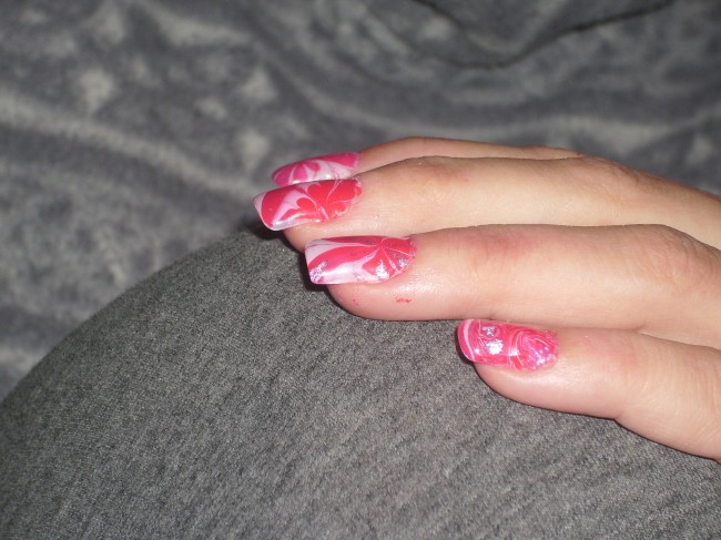 von der seite nägel water marbling 1. mal in Anfänger Nageldesign