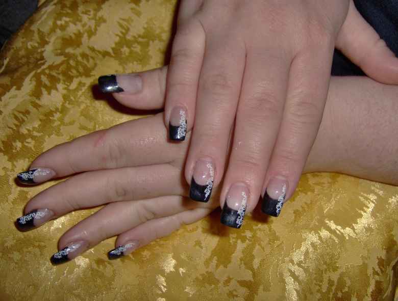 Gesamt Gel Refill Schwarz mit Stamping in Anfänger Nageldesign