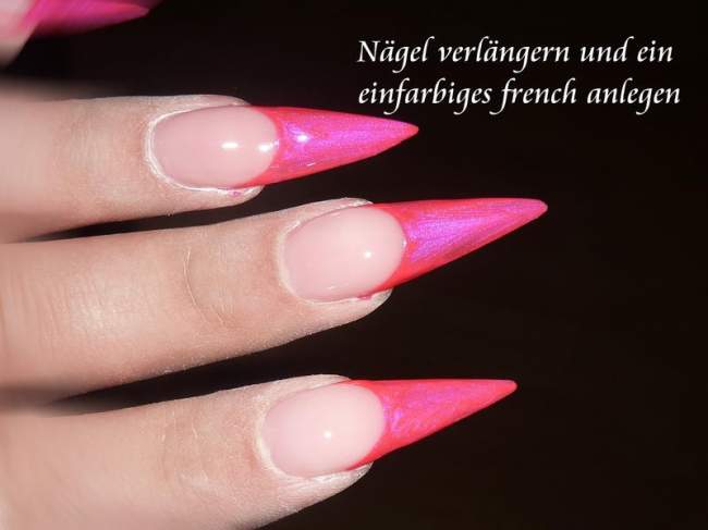 1. Das Pinke french ist von ABC Nailstore, Make Up gel von Us Nailsarena Acryl  Pinke Fingernägel - Stillettos in Nageldesign