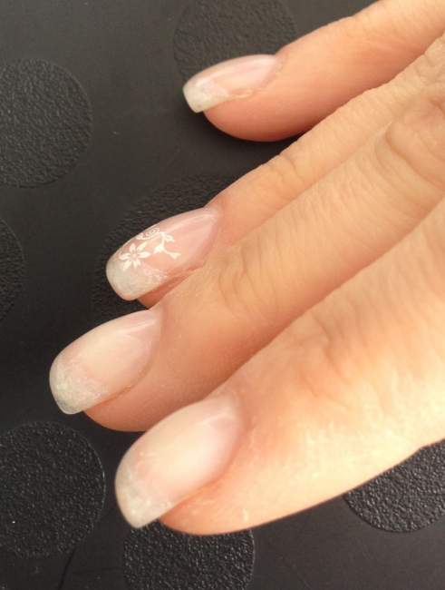 Nochmal seitlich Aufbau Gel- Modellage French die 4. in Anfänger Nageldesign