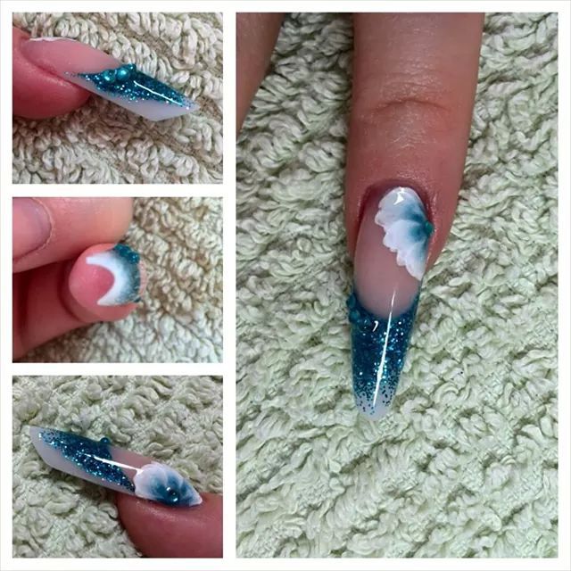 Wieder etwas gespielt. Eine moderne Mandel an meinem kleinen Finger. habe es gewagt, moderne Mandel in Anfänger Nageldesign