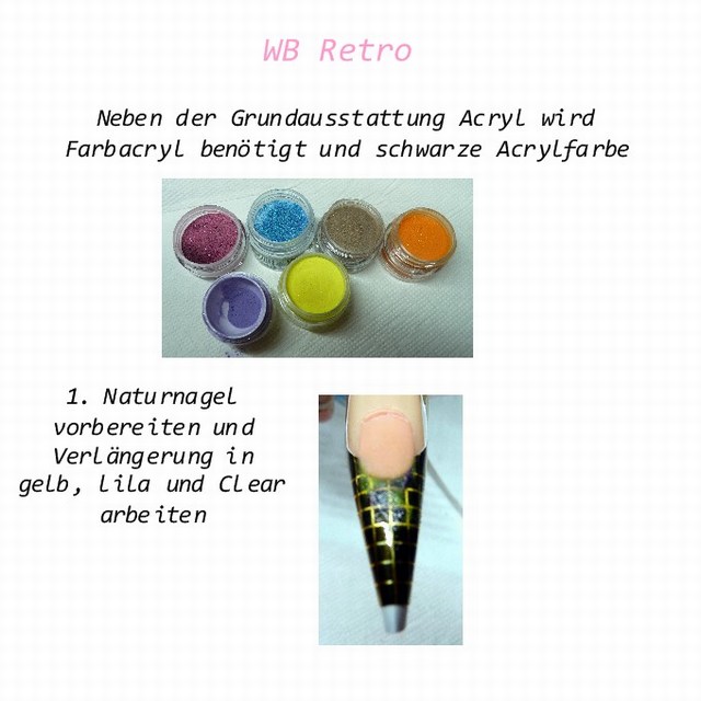 mini-1 Retro-Style verschiedene Anleitungen in Nageldesign