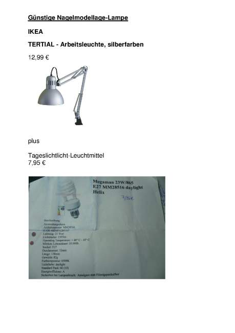 IKEA-Lampe plus Tageslichtleuchtmittel Welche Arbeitstischlampe am besten? in Nagelstudio Zubehör