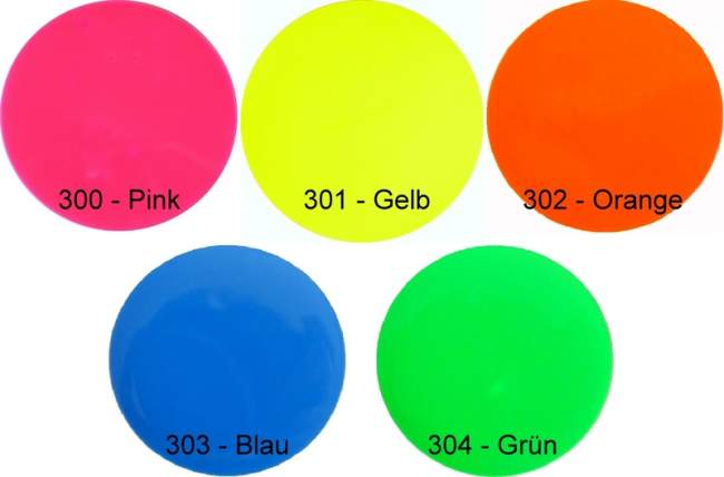 Farbpalette Neon Farbgele jetzt bei uns in Online-Shop