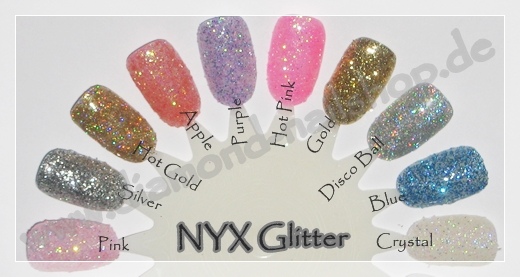 nyxglitterfarbkarte NEU Pigmente und Glitter von NYX 5g nur 2,59 in Online-Shop