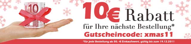 10 Euro Rabatt Banner Adventsaktionen - Gratis Artikel + 10 Euro Gutschein in Zubehör