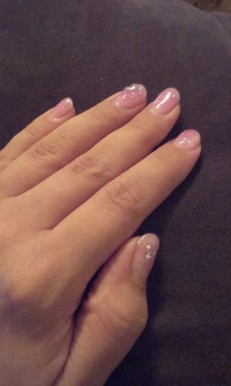 NNV mit Glitzer pink 5. Modellage - Naturnagelverstärkung mit Glitzer in Anfänger Nageldesign