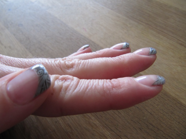 seite farbiges French mit Stamping bei meinen eigenen in Anfänger Nageldesign