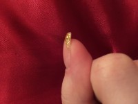 Seite Goldenes Glitzer French in Anfänger Nageldesign