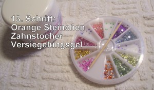 13. Steinchen und Versiegelung Step by Step Tiger Anleitung in Nageldesign