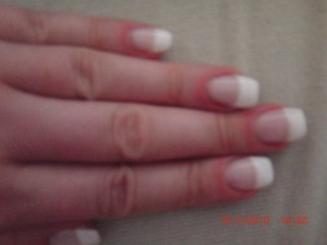  Gelnägel French weiß in Anfänger Nageldesign