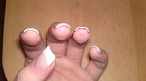 mit Frenchtips,ganz nackig in Anfänger Nageldesign