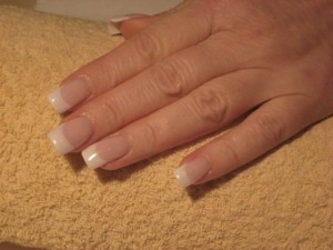  1.Schablonenverlänerung Acryl-Bitte um Kritik in Anfänger Nageldesign