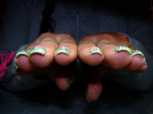  Wieder mal was von mir Gelmodellage Glittergrün! in Anfänger Nageldesign