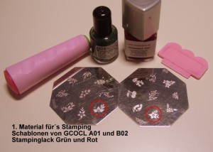 Stampingmaterial Stamping Anleitung für Weihnachtsstern mit Bild in Nageldesign