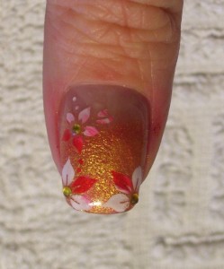 1a Gold Rot Sponge & Stamping in Anfänger Nageldesign