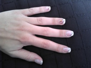 Von oben 1 Erste Mal Modellage mit Schablonenverlängerung in Anfänger Nageldesign