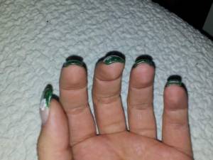 von vorne Schablonen Verlängerung mit Glitzergel- Meinungen? in Anfänger Nageldesign