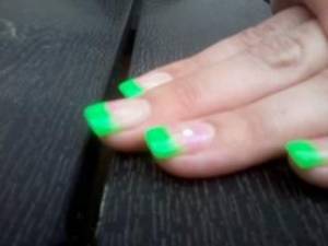 Schäg Seitlich Extrem Green French, bitte um Meinungen in Anfänger Nageldesign