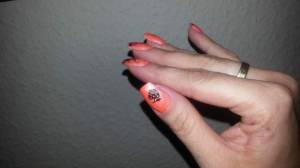 Aufbau Mein erstes full-cover, neon glitterorange in Anfänger Nageldesign