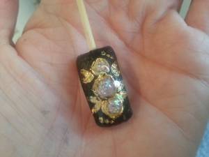 Liquid stone u tranferfolie Auch ich habe die Sonne gemieden. in Nageldesign