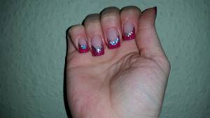 Mit den Chrome sticker French, staming und 1.mal pinchtips.hilfe in Anfänger Nageldesign