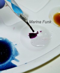 aufbaugel + etwas farbgel vermischen Scharfe Smile von Marina Funk in Nageldesign