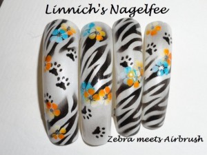 Zebras Airbrush in 44577Castrop-Rauxel mit Angela Schulte in Nailart Kurse