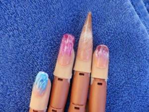 Draufsicht Gelnägel mit" Flammendesign"-Aufbau ok? in Anfänger Nageldesign