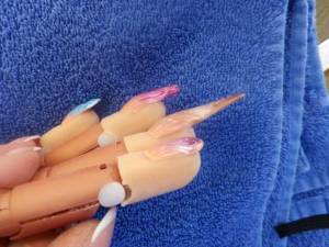 Seitenansicht Gelnägel mit" Flammendesign"-Aufbau ok? in Anfänger Nageldesign