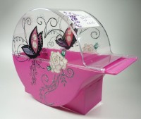 Schmetterling trifft Rose Zellettenbox Design mal anders in Nagelstudio Zubehör