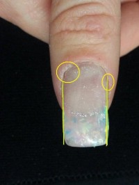 die grünen Linien ist dein Nagelfalz Feile Seitenlinie falsch in Anfänger Nageldesign