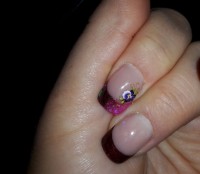 Beide :) Material: Pink Girlie Glam Jolifin (gemopst von Mia), Weinrot OH, +  1-Finger Projekt in Anfänger Nageldesign