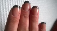 Draufsicht French mit Pigmenten in Anfänger Nageldesign