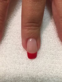 Oben2 Rotes french in Anfänger Nageldesign