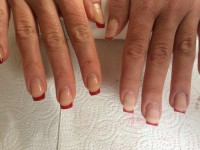 Vorher Refill Gel und Glitzer in Anfänger Nageldesign