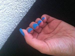 Blick von unten Gel Fullcover Aqua bei mir selbst (Schabbis) in Anfänger Nageldesign