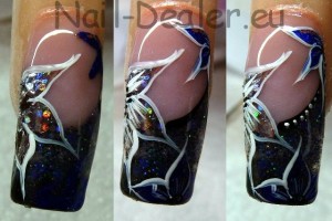 Schritt 6 Anleitung Blauer Nail-Art Schmetterling in Nageldesign