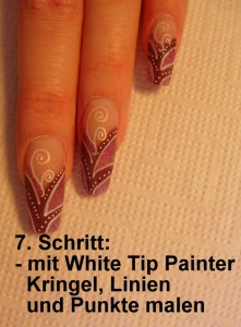 7. Pen Step by Step Bordeaux Glam Glitzer in Nageldesign