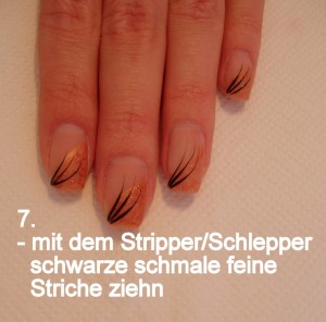 7. Nailart schwarze Striche Step by Step Herbstdesign in Nageldesign