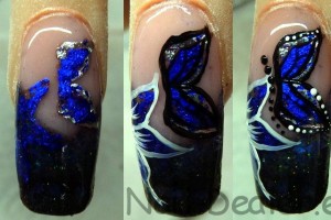 Schritt 8 Anleitung Blauer Nail-Art Schmetterling in Nageldesign