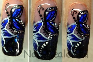 Schritt 9 Anleitung Blauer Nail-Art Schmetterling in Nageldesign